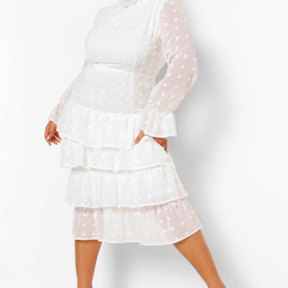 Polka Dot Tier Midi Dress Size 16